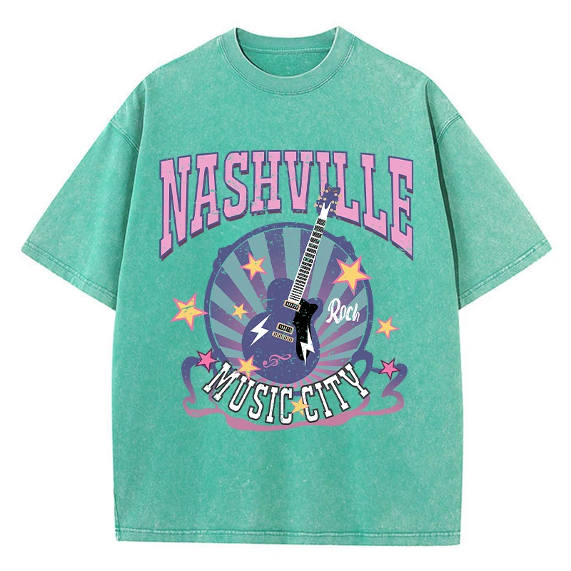Maglietta Donna Vintage Nashville Tennessee – Grigio Scuro, Taglia XL, Con Stampa Musicale Per Amanti Della Musica Country