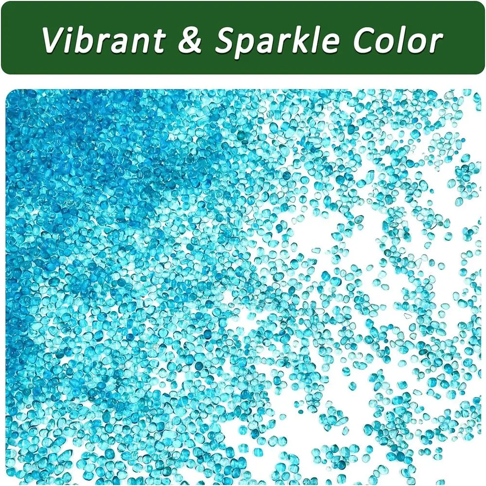 1.1 Lbs Small Aquarium Substrate Gravel Sand, Polished Smooth Fish Tank Gravel, Colorfast Uncoated Vibrant Blue Sea Glass