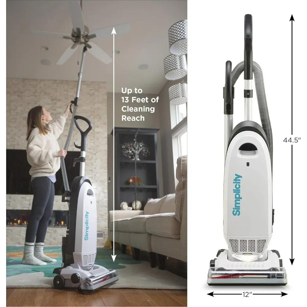 NEW-Allergy Bagged Vacuum Cleaners for Home, Carpet, Rugs, and Hardwood, Multi Surface Upright Vacuum Cleaner with Certified HEP