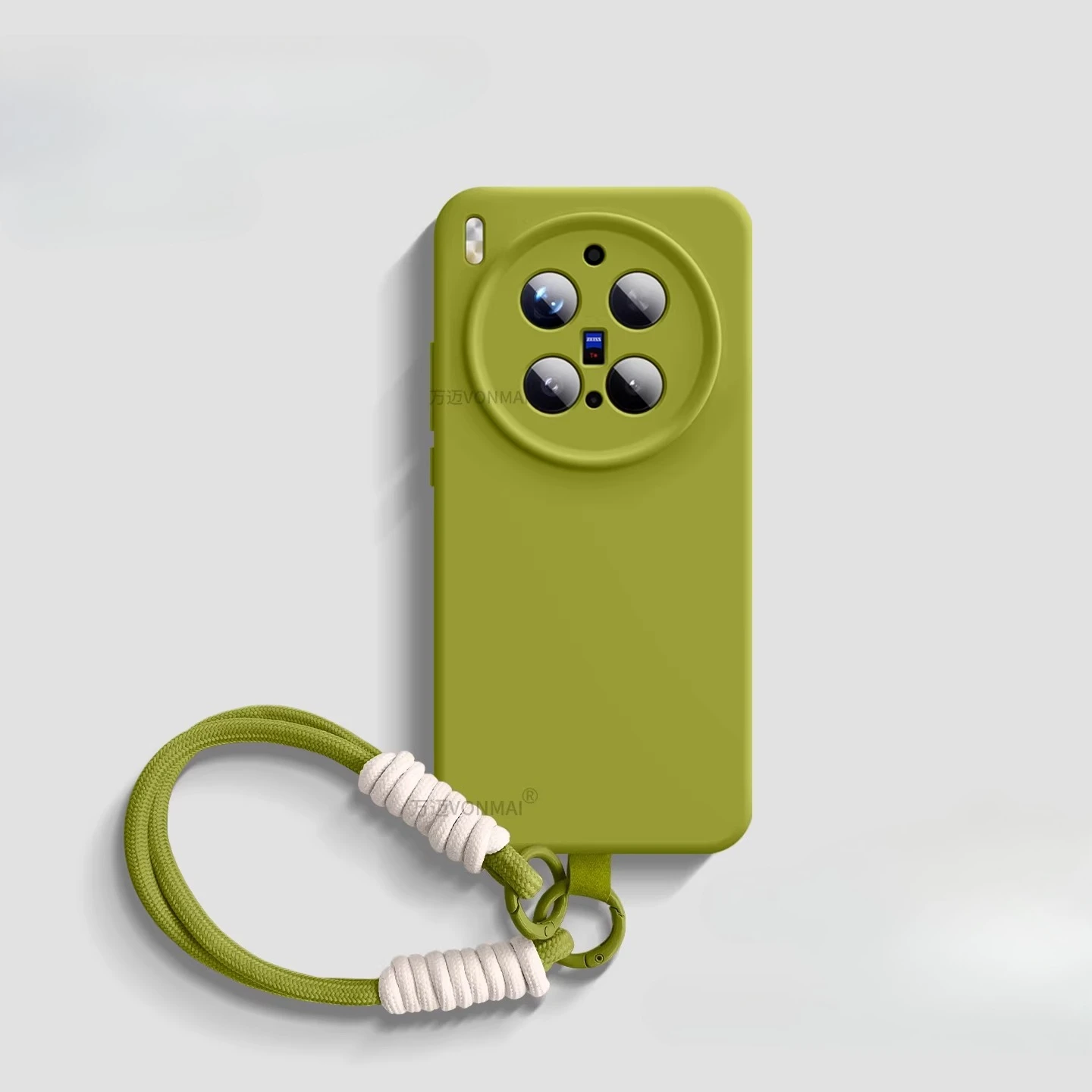 Silicone Wrist Strap Lanyard Case - Soft Matte Shockproof Cover