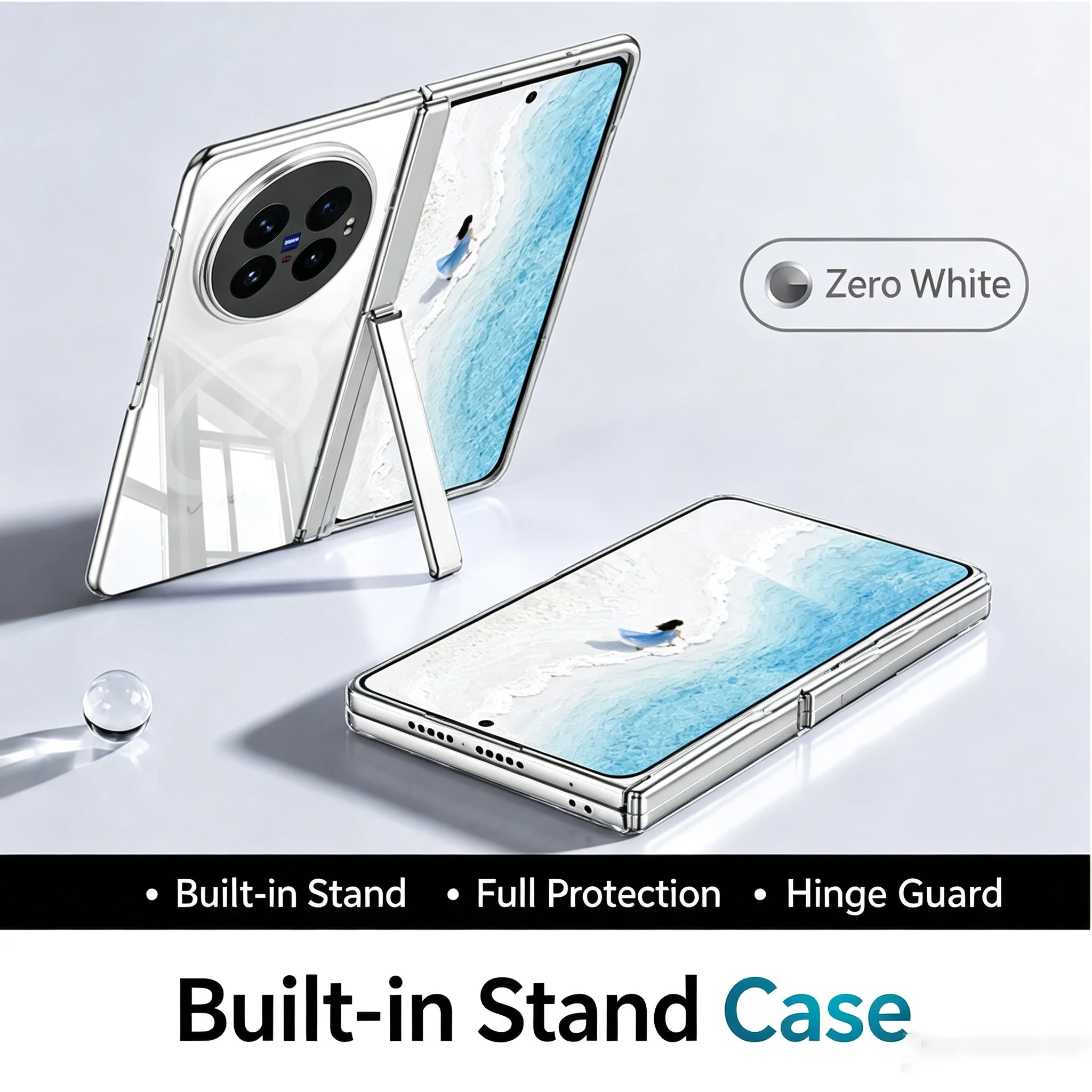 HANNUO Shockproof Clear Case with Magnetic Stand and Full Back Protection