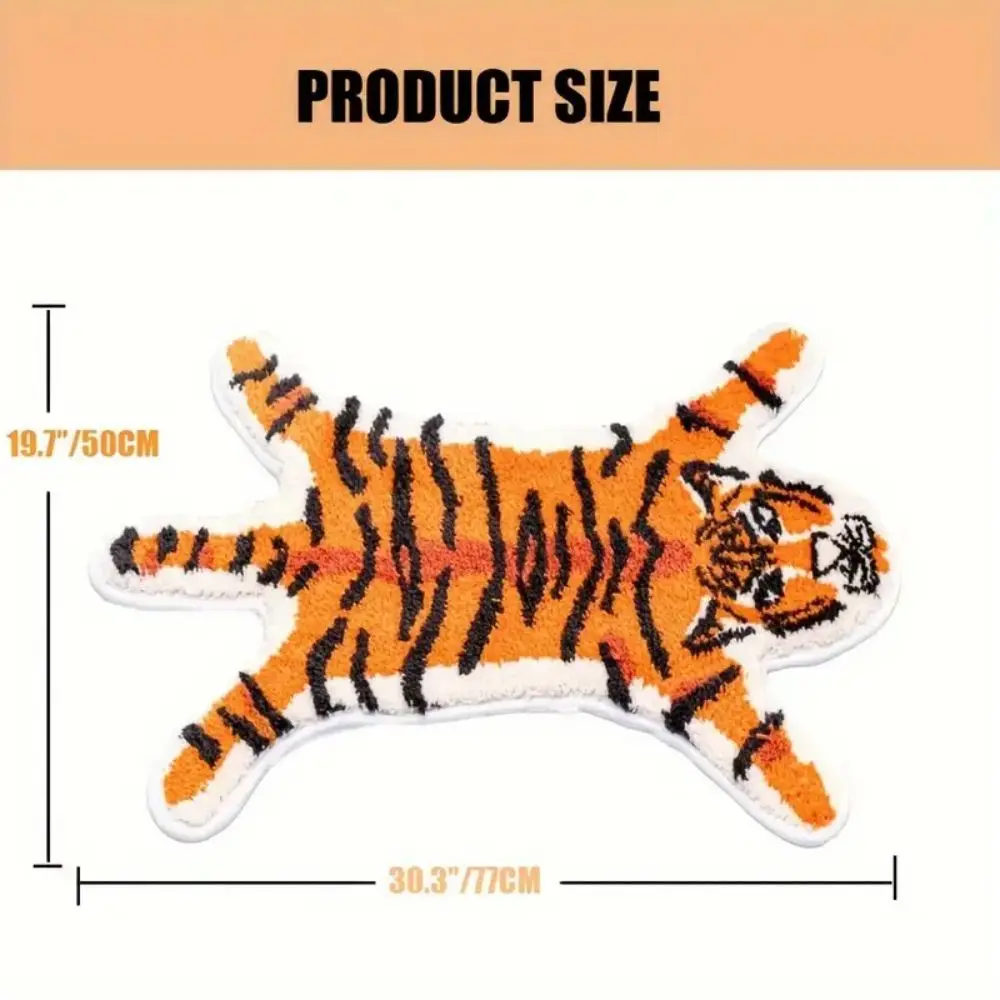VIKAMA Pink Tiger Plüschteppich – lustige Badezimmer- und Wohnzimmerteppiche, saugfähige und rutschfeste Fußmatten, Heimdekoration – Detail 5