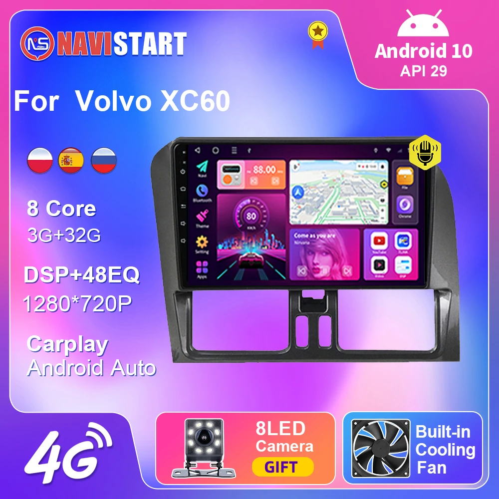 NAVISTART 4G WIFI Car Radio Android 10 For Volvo XC60 2009 2018 DSP BT