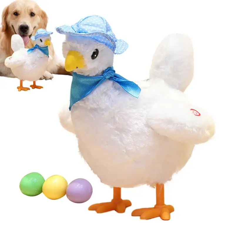 

Stuffed Chicken With Eggs Plush Stuffed Chicken Toy With Music Realistic Chicken Figurine With Hat And Scarf For Family