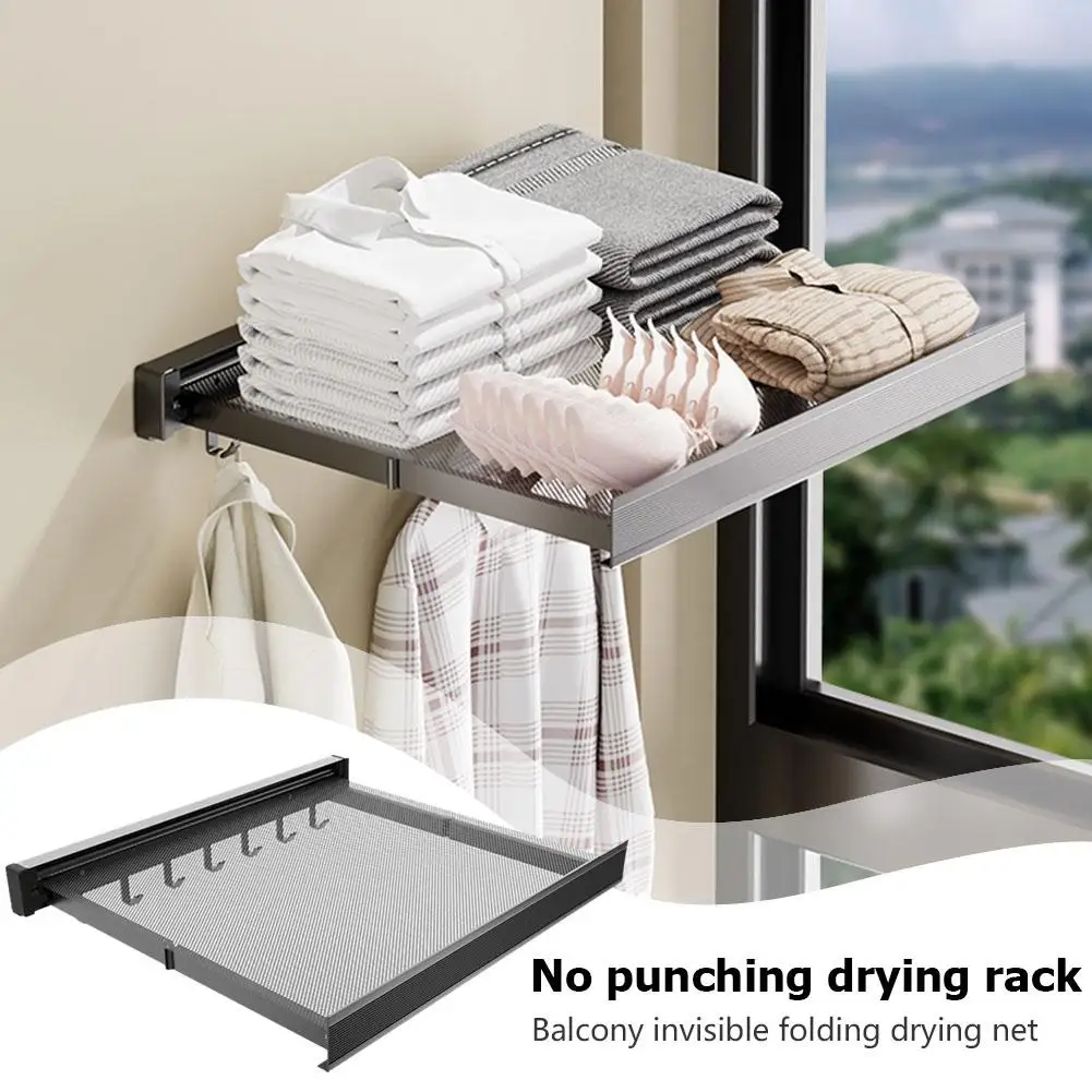 44cm Aluminum Invisible Folding Retractable Bath Towel Home Bathroom Bathroom Toilet Tool Rack 60cm Racks Accessories Shelf B0J0 2