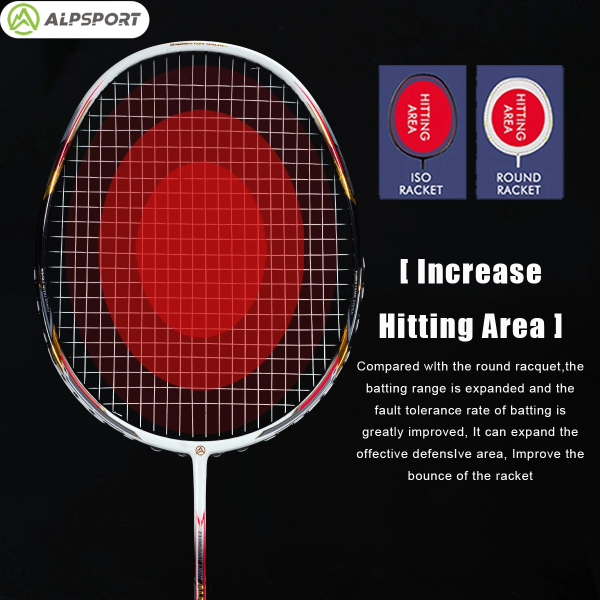 Alpsport AIR 10U 超軽量 52g T500 バドミントンラケット 高速