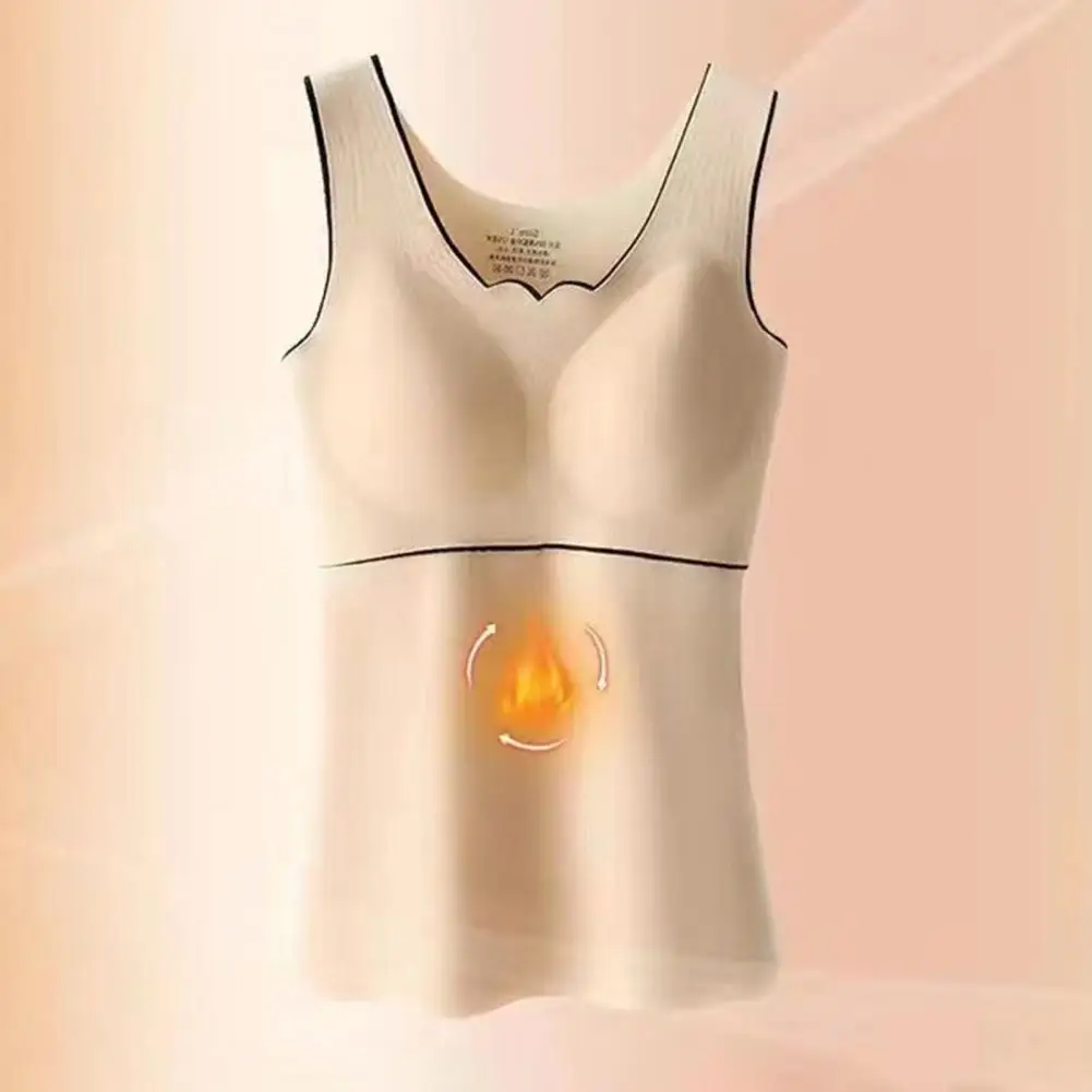 

Breathable Women Vest Thermal Breast Support Vest Soft Thick Winter Fall Pullover for Women Solid Color Bottoming Top Underwear