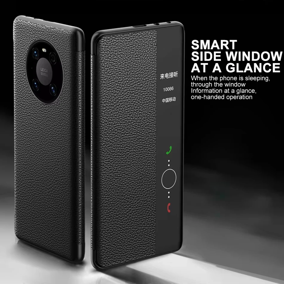 Leather Flip Cover with Smart View and Sleep/Wake Functionality