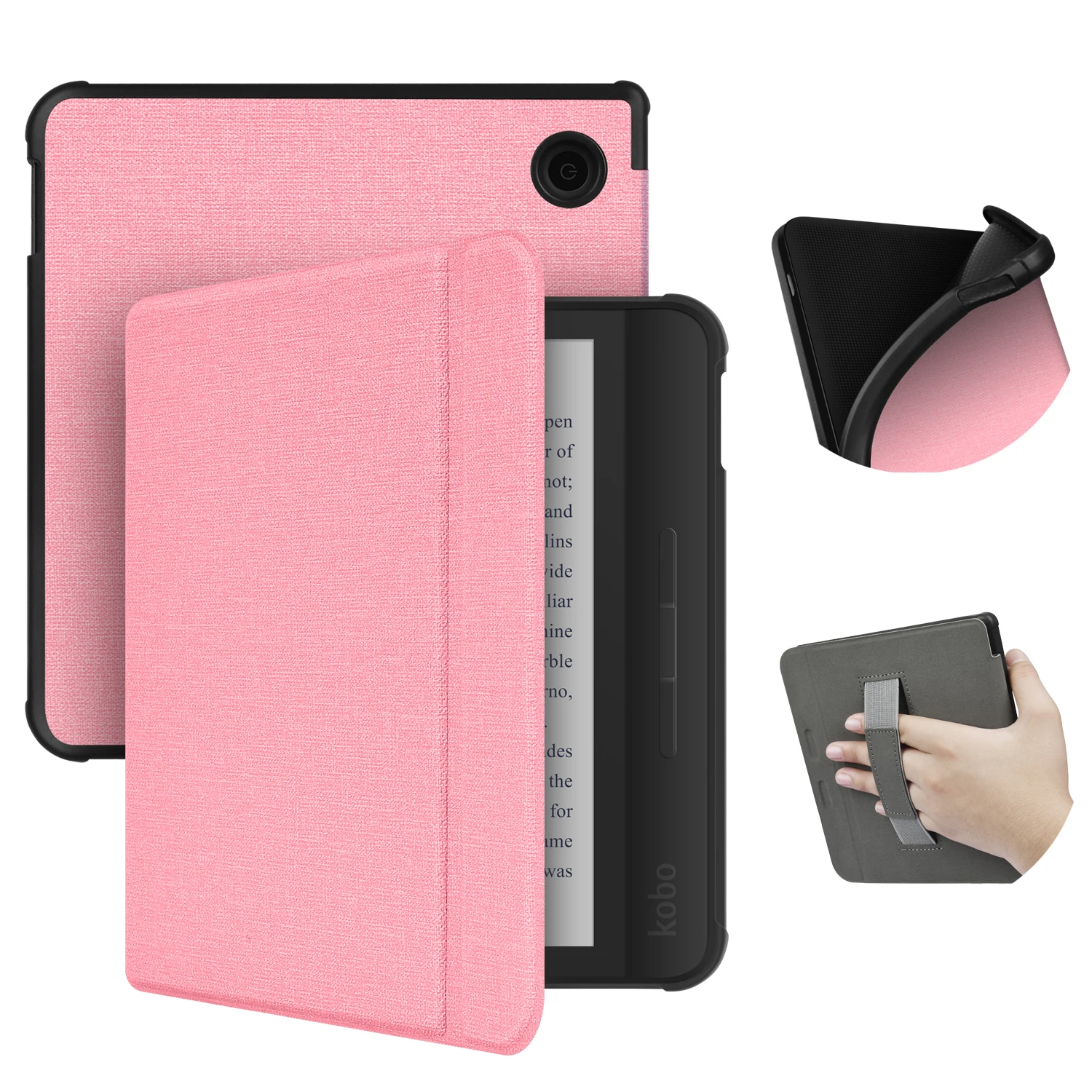 Kobo Libra Protective Case with Hand Strap and Sleep/Wake Feature - 7 Inch Ebook Cover