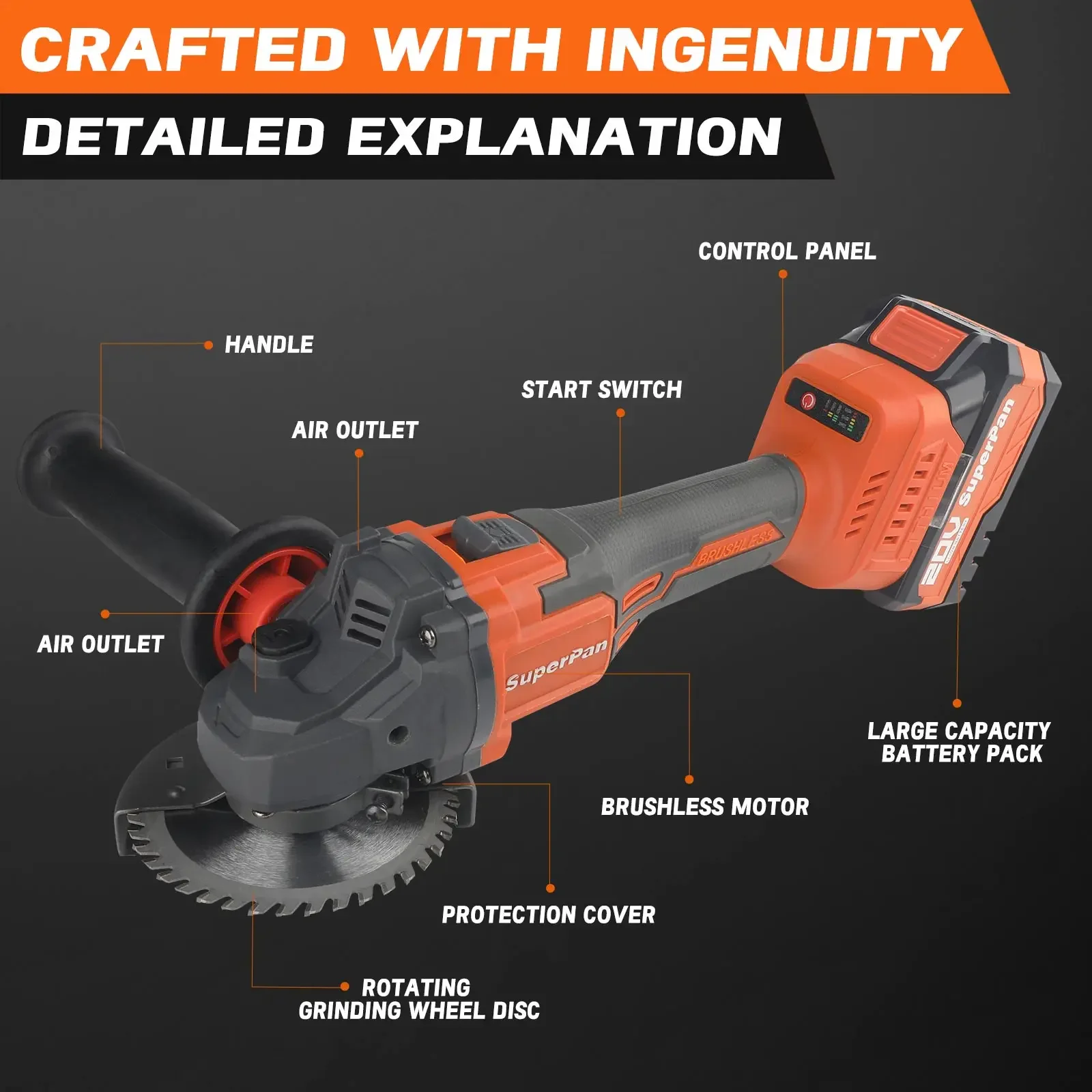 Universal Power Tools Grinder Tool Wireless Power Tools Electric Trimmer Grinder Brushless Sander Angle For MAKITA Batteries