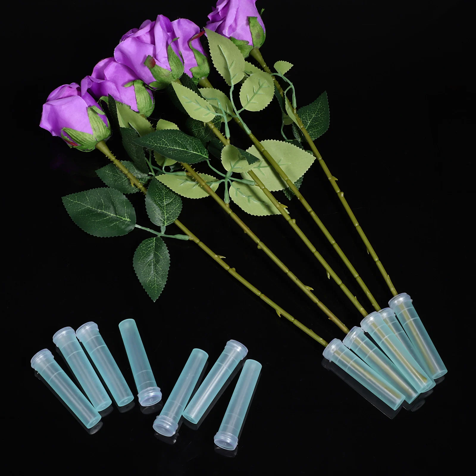 Tubes Rubber Caps Small Floral Tubes for Flowers Floral Water Tubes  Individual Flower Water Vials for Floral Decoration 7cm 100pcs 