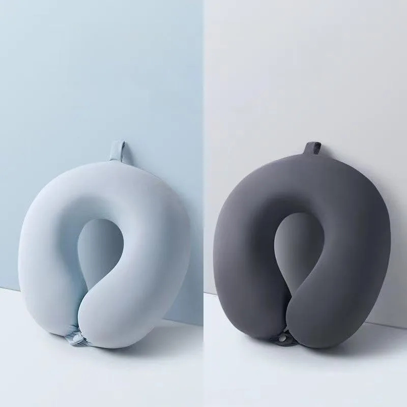 Portable Practical Memory Sponge Travel Neck Pillow U-shaped Ergonomic Design, Plant  Fiber,  Medium  Strength  Support