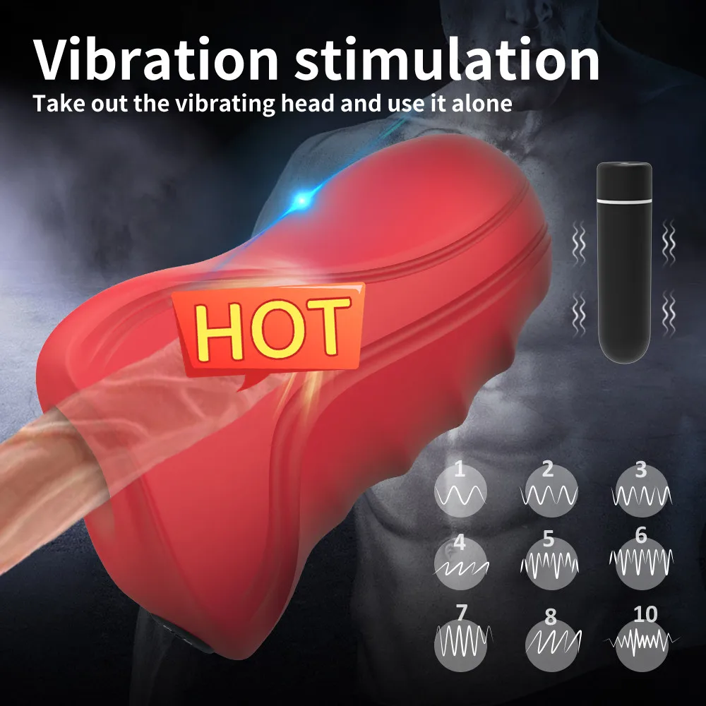 

Red Glans Training Vibrator Silicone Penis Enlargement Trainer Massager Stimulator Male Masturbation Cup Adult Sex Toys For Men