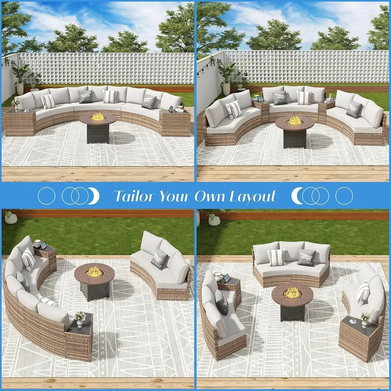 Round Patio Sofa Set 5