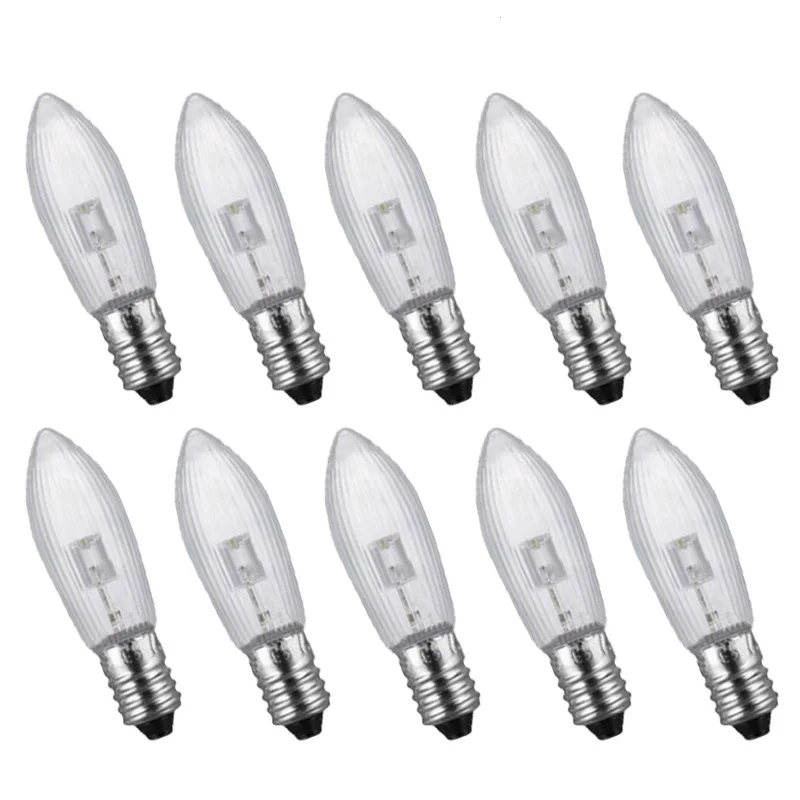 10pcs/pack E10 LED Candle Light Replacement Lamp Bulbs for Light Chains 10V-55V AC for Bathroom Kitchen Home Lamps Bulb Decor 1 10pcs led mini bulb e27 b22 e14 3w 7w ac220v high lumen no strobe warm white light suitable for house toilet kitchen