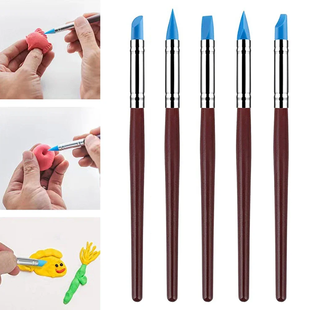 5PCS Silicone Soft Head Clay Sculpting Tool For Modeling Dotting Nail Art  Pottery Clay Tool DIY Carving Sculpting Tools