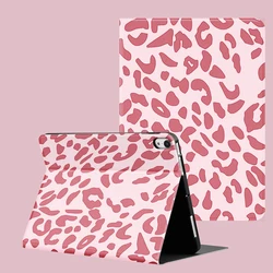 Pink Leopard iPad Case with Auto Wake/Sleep Feature - iPad mini 6 (Makeup Pencils)