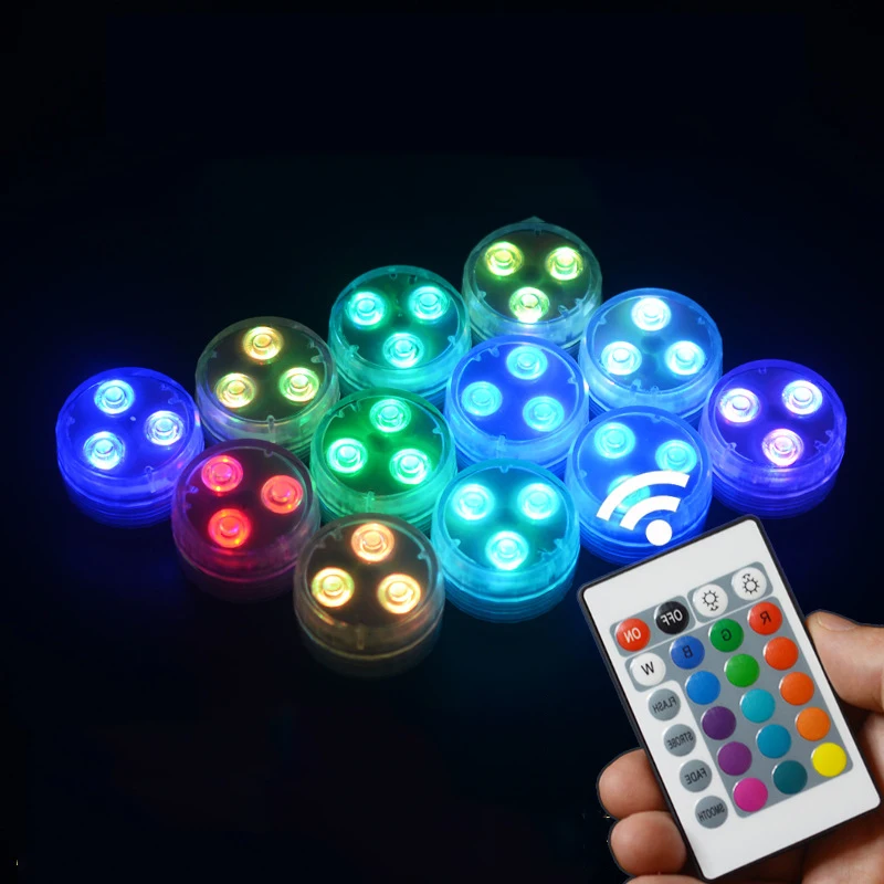 3 LED 수중 조명 16 색 RGB IP68 방수 수영장 액세서리 조명 연못 꽃병에 대 한 야외 잠수정 조명