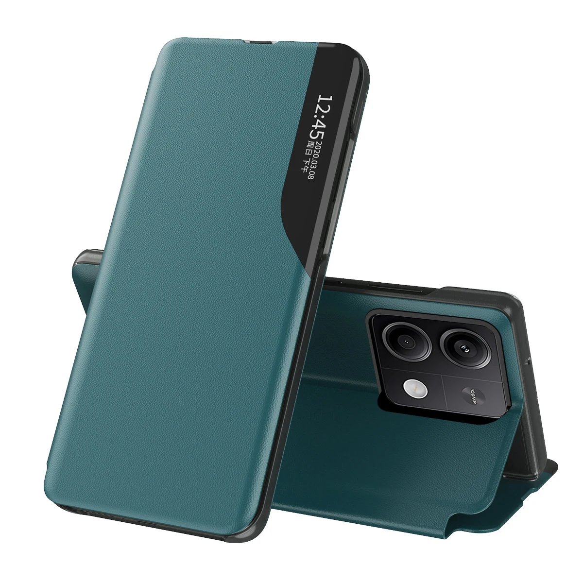 Premium Magnetic Flip Leather Phone Case with Window - Anti-fall Protective Cover Holder in Sleek Book Design