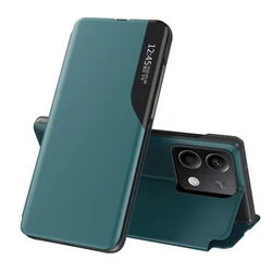 Premium Flip Leather Phone Case with Book Cover Holder and Anti-Fall Protection for Poco M6 Pro 4G (Green)