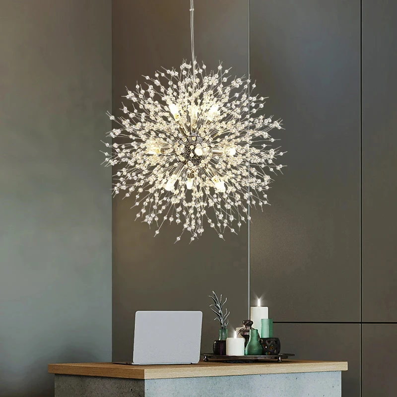

Crystal Lighting Pendant Lights Cristal Nordic Lamp LED Hanging Restaurant Bedroom Dandelion Pendant Lamp Living Room Decoration
