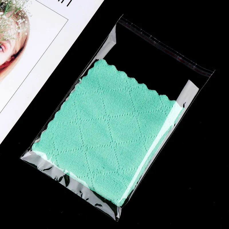 보석 사탕 쿠키 선물 포장 OPP 셀로판 가방 의류 보관 파우치에 대 한 100pcs 투명 자기 접착 비닐 봉투