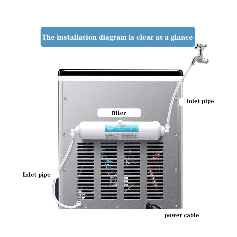 ZBS-20B 40kg Ice Maker Commercial Milk Tea Shop  Ice Cube Make Small Home Fully Automatic Ice Making Crushed Ice One Machine 5