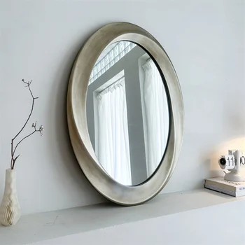 LUVODI specchio da parete con cornice ovale in oro barocco antico specchio decorativo con accento per soggiorno, camera da letto, arredamento da ingresso 1