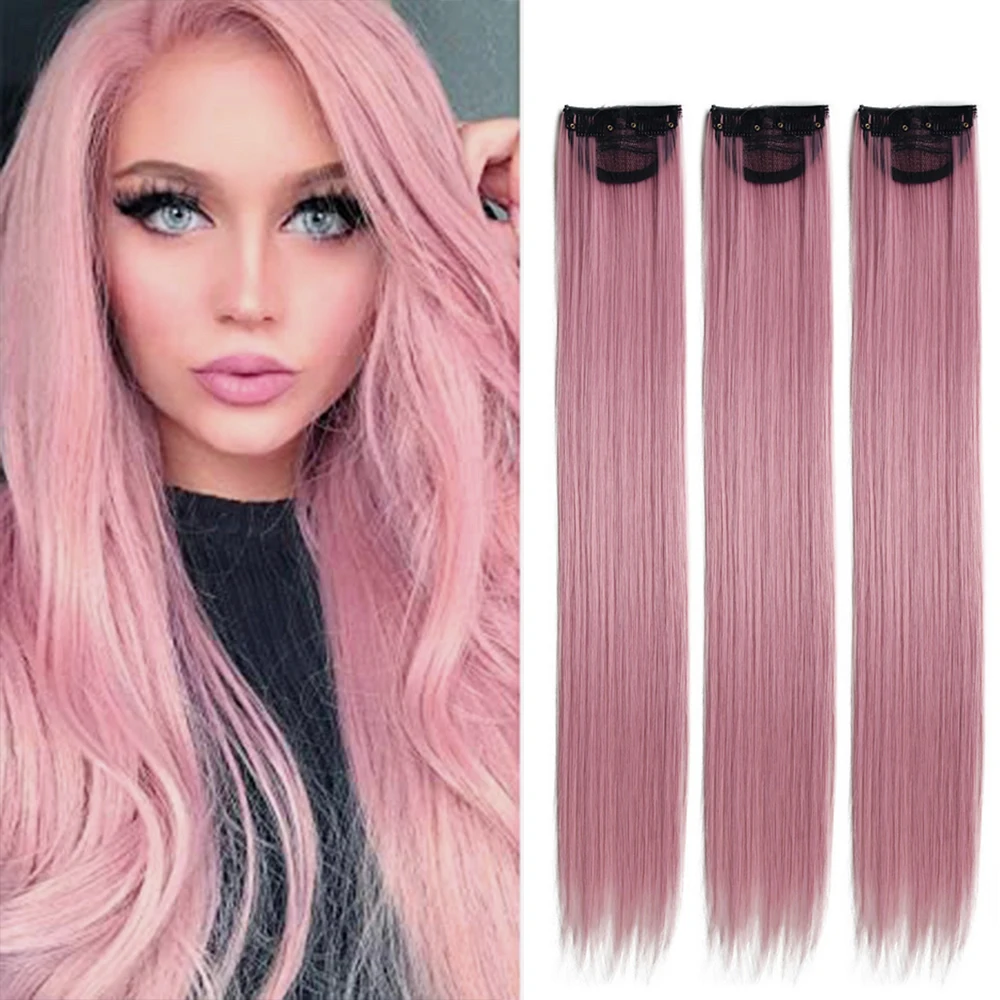 6pack Thick Straight Clips in Extensions With Clips Heat Resistant Synthetic Hair Extensions Colored Kids Clips in Hairpieces 6pack flat internet network cable cat6 computer cable short cat6 ethernet patch lan cable with snagless rj45 connectors 1 feet