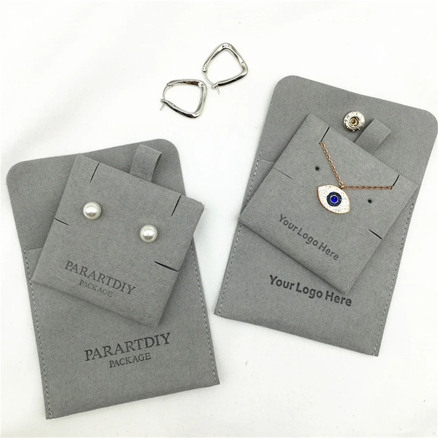 50/500 dark gray microfiber jewelry bags personalized jewelry packaging bags with customized logo fashion with buttons 2 buttons car remote key shell key housing fit for citroen c1 c2 c3 c4 xsara picasso with 307 blade