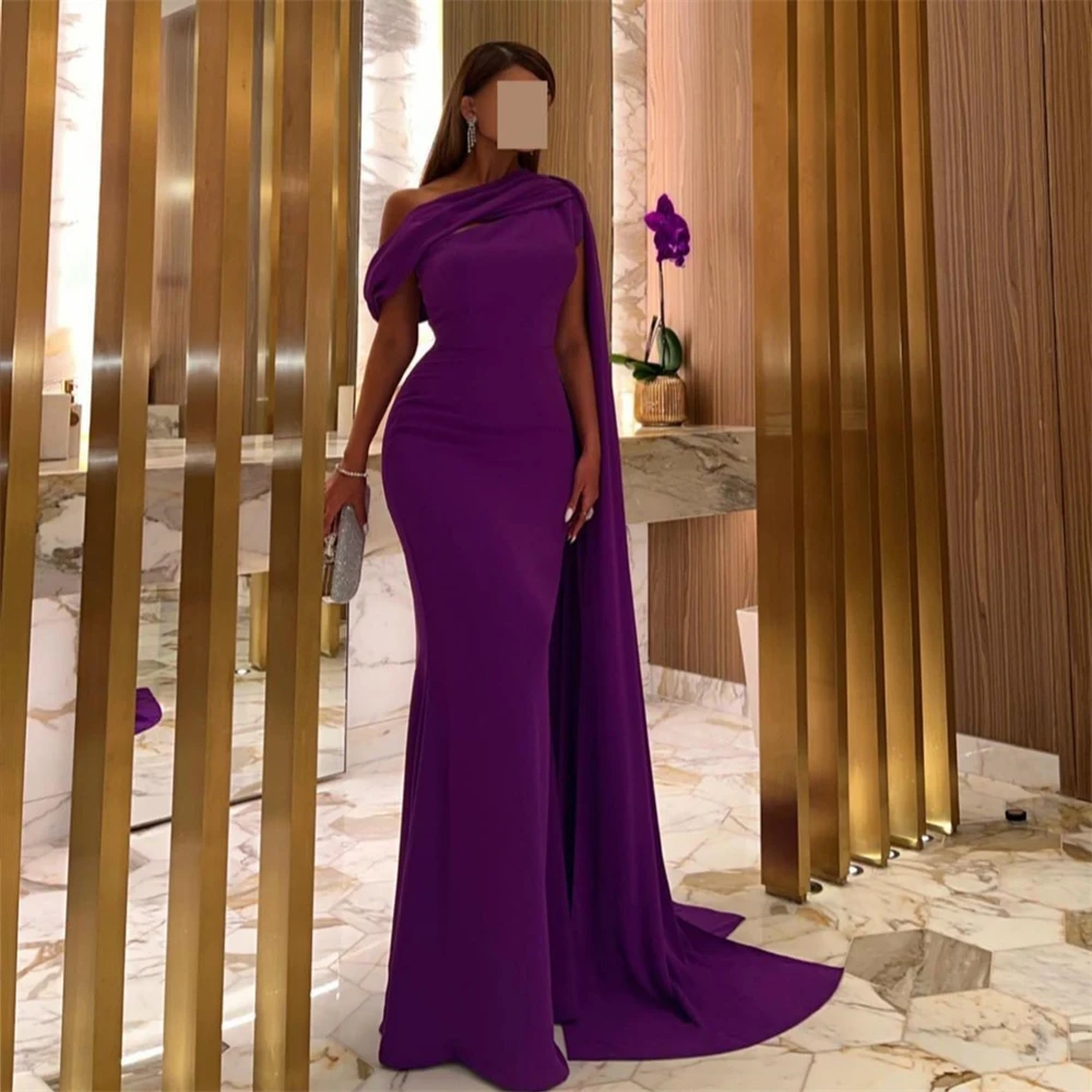 

Saudi Arabia Prom Dress One Shoulder Chiffon Ruch Sheath Women 2023 Yipeisha Formal Occasion Evening Gown Quran فساتين سهرة فخمه