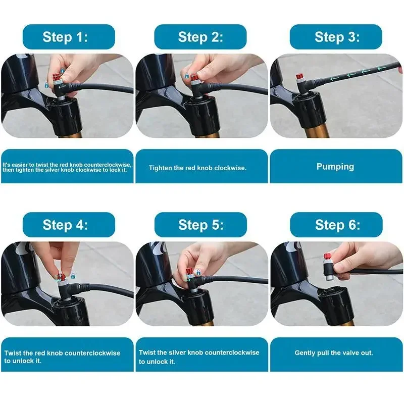 Mountain Bicycle Air Shock Pump with Gauge for Fork Rear Suspension Bike Tire In