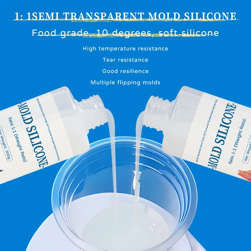 DIY Silicone Mold Making AB 1:1 Liquid Rubber Silicona Liquida Para Mold Fast Curing Making Silicone Kit 200g 500g