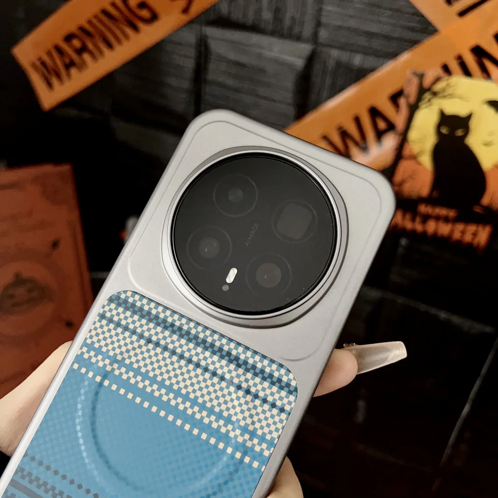 Kevlar Carbon Fiber Pattern Wireless Charging Magnetic Ring Case with Lens Protection