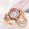 New Fashion Women Watches Diamond-Embedded Elegant Quartz Watch Stylish Opening Luxury Creative Alloy Bracelet Watch 3