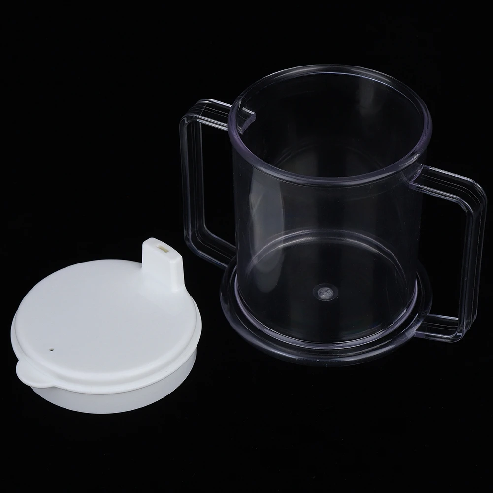 Double Handle Cup Drinking Cup Mug Double Handle Mug Lightweight Water Drinking Spill proof Sippy for Children Elderly
