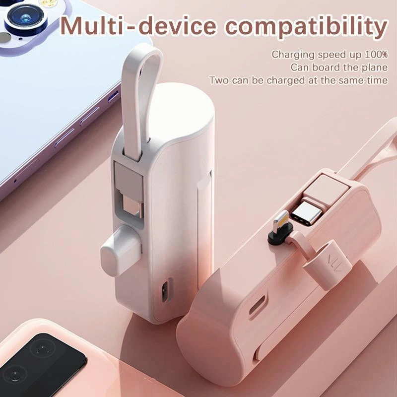 1 Piece Capsule Mini Wireless Power Bank Large Capacity Fast Charging for IPhone Type-c