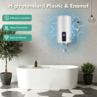 Chauffe-eau électrique à affichage numérique vertical, capacité du réservoir interne de 30 L/6,6 gallons, chauffe-eau à accumulation standard G1/2 blanc 3