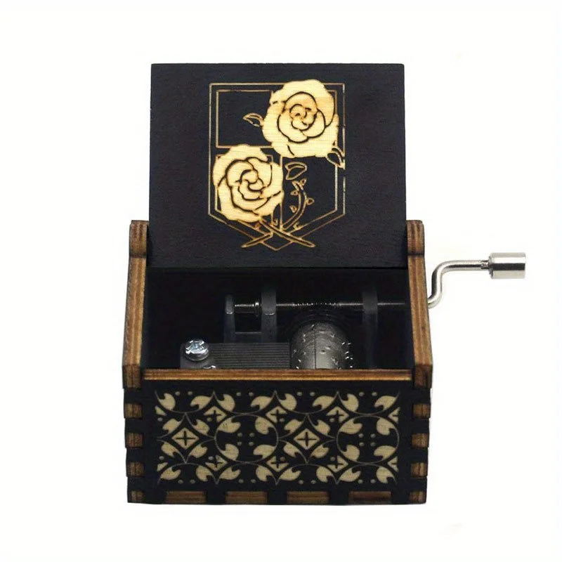 Wooden Music Box Vintage Sculpture Hand Shake Music Box Mini Box Birthday/Christmas/Valentine's Day Gift music box