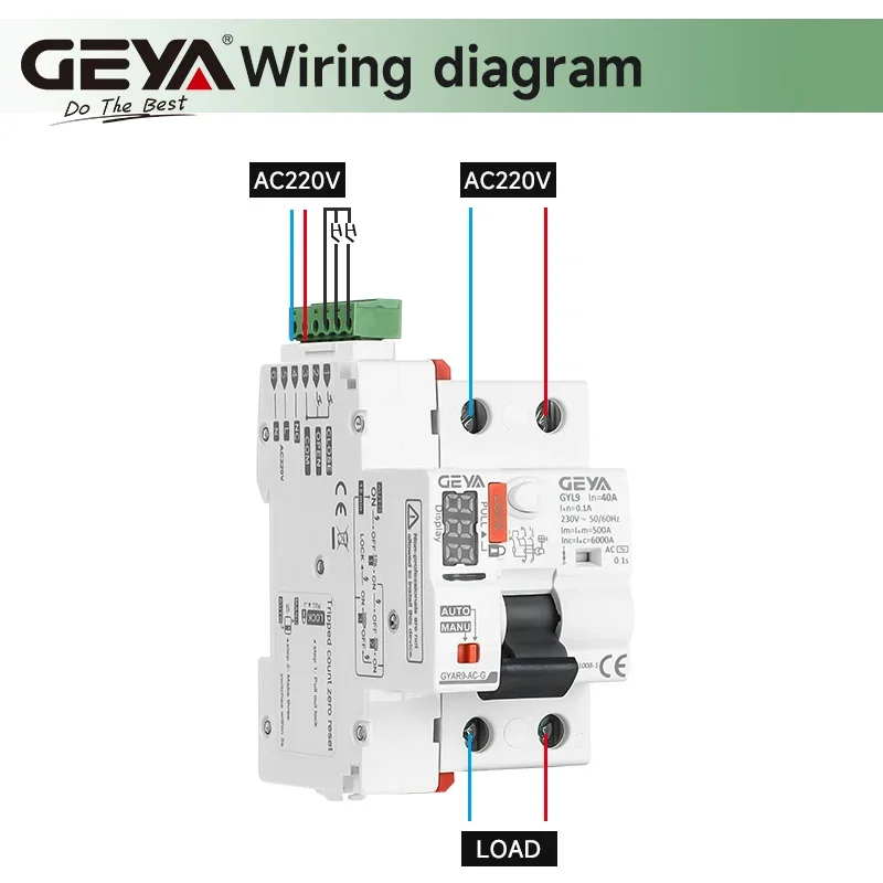 Dispositivo Di Richiusura Automatica GEYA Per RCCB - Interruttore Differenziale 2P 40A 30mA, AC220V - Foto 3
