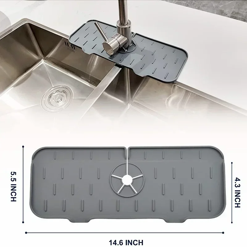 1PCS Kitchen Faucet Accessories Silicone Faucet Handles Drip Trays Countertops Absorbent Pads Sink Splash Protectors