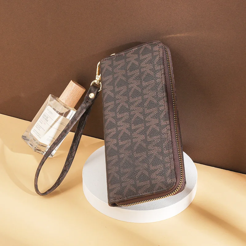 Women Men Long Wallet New Zipper Clutch Printing Multi Card Slots Large Capacity Wristlet Purse