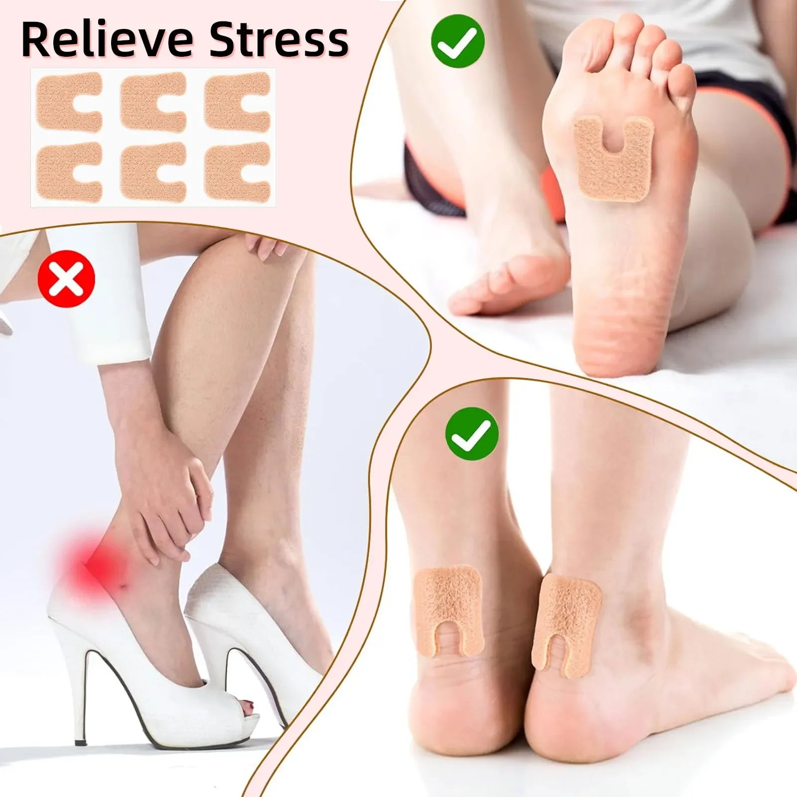 Foot Pads U-Shaped Felt Callus Pads Metatarsal Foot Pads Insert Foot Cushion Non-Slip for Men and Women Shoes