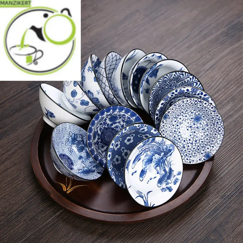 

6 pcs/lot Jingdezhen Hand Painted Blue and white porcelain Teacup Boutique Ceramic Master Tea Bowl Handmade Tea set Accessories