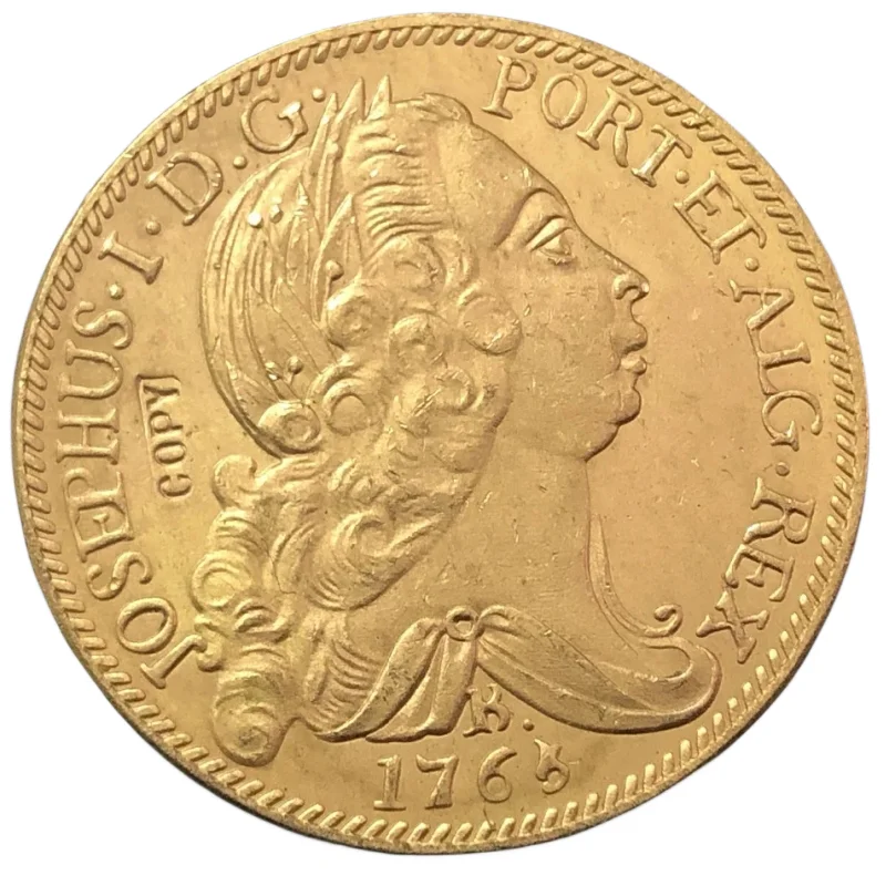 Nice 1765 Brazil 6400 Reis - Jose I Copy 22K Gold Coin