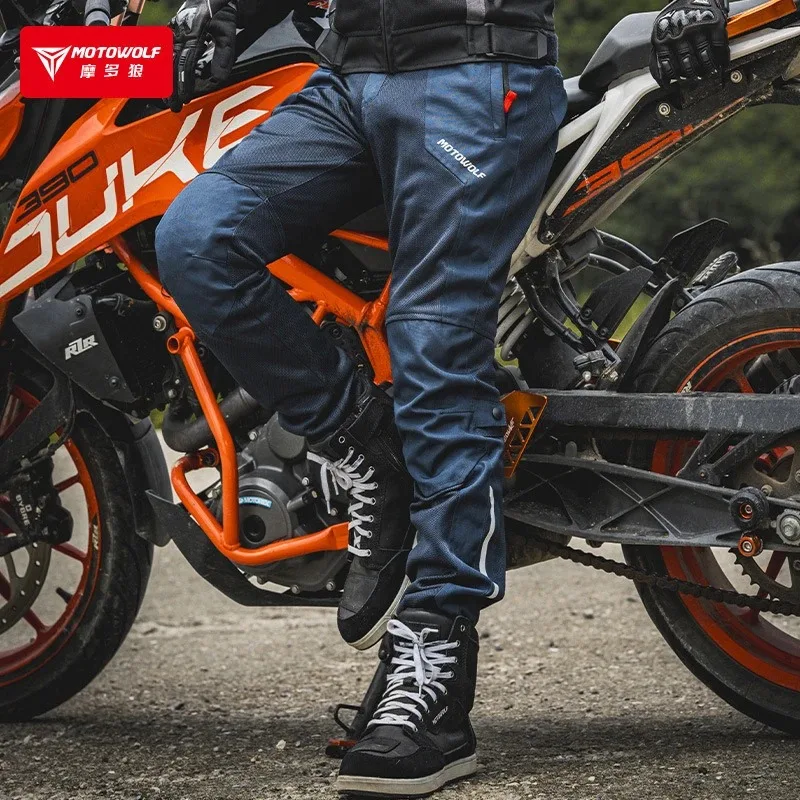 Motowolf Motorcycle Pants Men Moto Protective Gear Riding Touring Trousers Motocross Pants Pantalon Moto Pants Hip Knee Gears