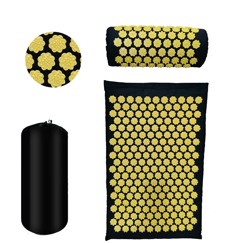 Massager Cushion Mat Massage Yoga Mat Acupressure Relieve Stress Back Body Pain Spike Acupuncture Massage Yoga M