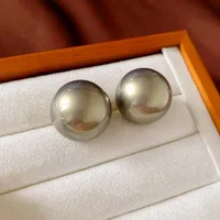New Large Round Pearl Earrings French High-End Feeling Light Luxury Earrings Fashion Single Item Women's Wedding Jewelry Gifts - Image 4