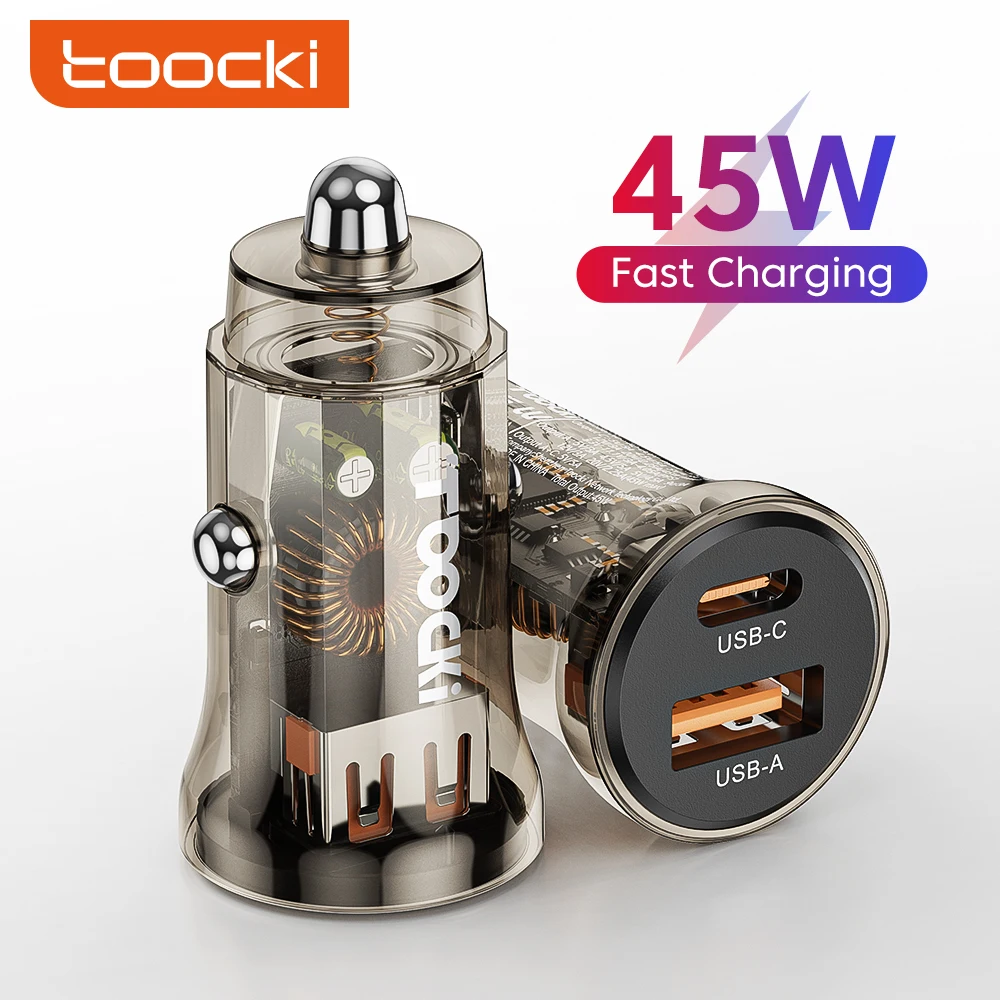 Toocki 45W PD Mini USB Charger in Car Fast Charging Type C Car Chargers