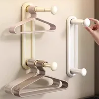 retractable clothes hanger multipurpose wall-mounted storage holder space saving with expandable Rod Clothing Hanger and Hooks 1